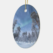 Nordlichter Norwegen Keramik Ornament (Links)