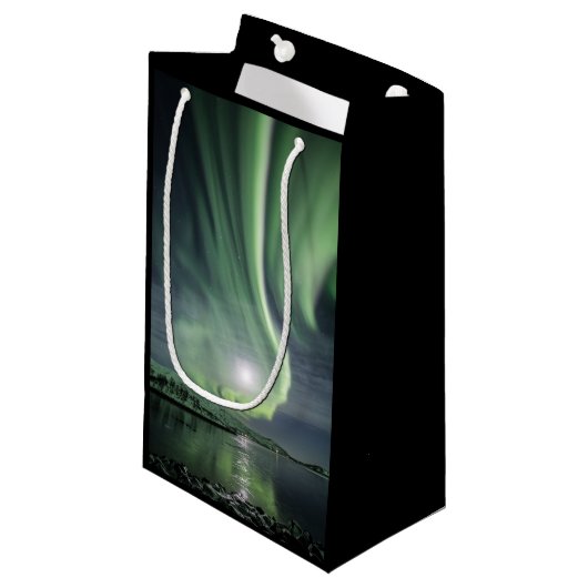 Nordlichter Norwegen Kleine Geschenktüte (Vorderseite Schrägansicht)