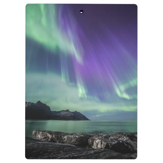 Nordlichter Norwegen Klemmbrett (Rückseite)