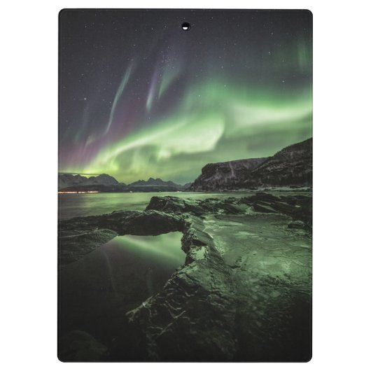 Nordlichter Norwegen Klemmbrett (Rückseite)