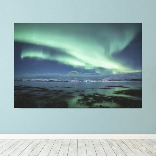Nordlichter Norwegen Leinwanddruck (Insitu (Holzboden))