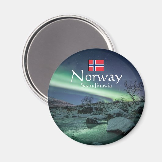 Nordlichter Norwegen Magnet (Vorderseite/Rückseite)