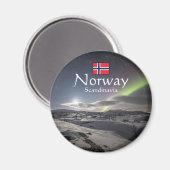 Nordlichter Norwegen Magnet (Vorderseite/Rückseite)