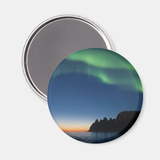 Nordlichter Norwegen Magnet (Vorderseite/Rückseite)