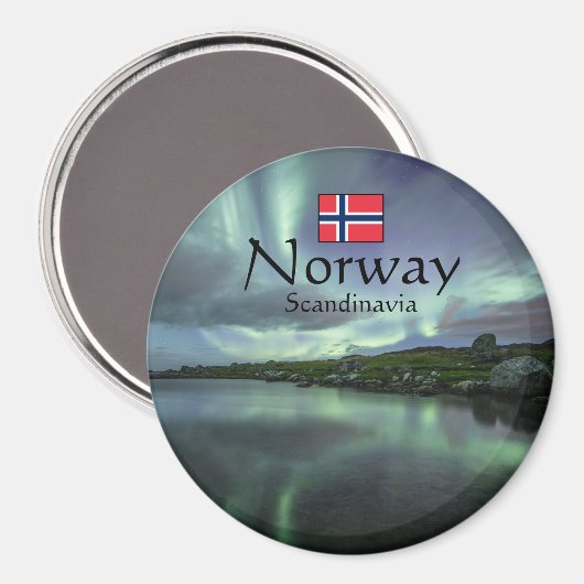 Nordlichter Norwegen Magnet (Vorderseite/Rückseite)