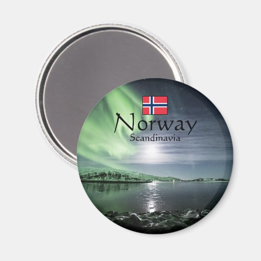 Nordlichter Norwegen Magnet (Vorderseite/Rückseite)