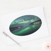 Nordlichter Norwegen Ovaler Aufkleber (Umschlag)