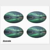 Nordlichter Norwegen Ovaler Aufkleber (Blatt)