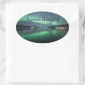 Nordlichter Norwegen Ovaler Aufkleber (Tasche)