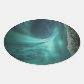 Nordlichter Norwegen Ovaler Aufkleber (Vorderseite)