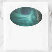 Nordlichter Norwegen Ovaler Aufkleber (Tasche)