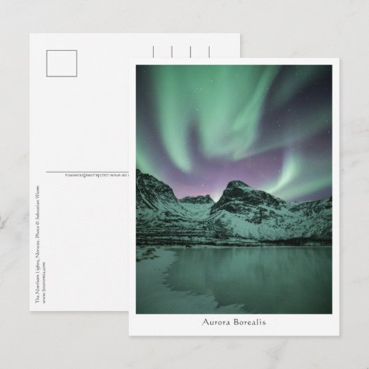 Nordlichter Norwegen Postkarte (Vorne/Hinten)