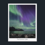 Nordlichter Norwegen Postkarte<br><div class="desc">Nature Foto der Nordlichter (Aurora borealis) an der Küste von Senja in Nordnorwegen,  Skandinavien. Foto © Sebastian Wurm.</div>