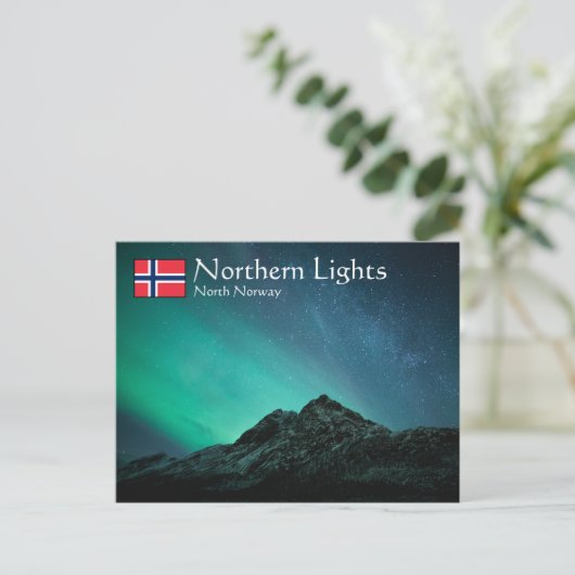 Nordlichter Norwegen Postkarte (Stehend Vorderseite)