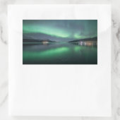 Nordlichter Norwegen Rechteckiger Aufkleber (Tasche)