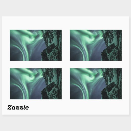 Nordlichter Norwegen Rechteckiger Aufkleber (Blatt)