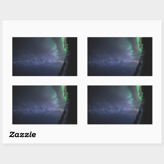 Nordlichter Norwegen Rechteckiger Aufkleber (Blatt)