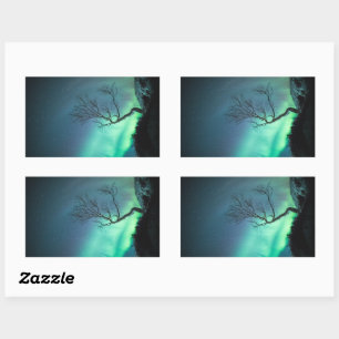 Nordlichter Norwegen Rechteckiger Aufkleber