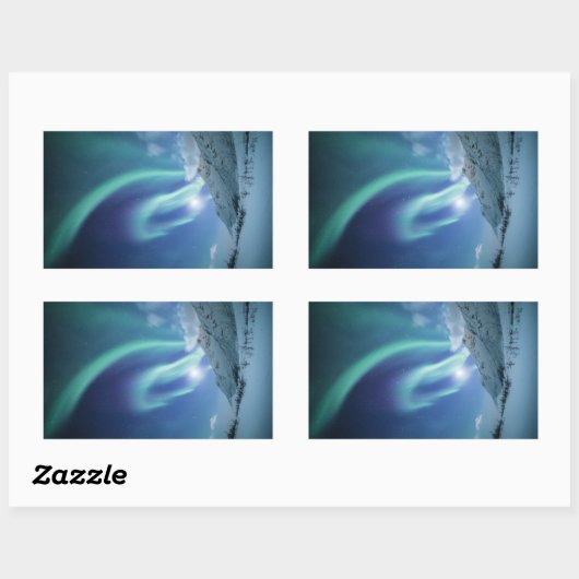 Nordlichter Norwegen Rechteckiger Aufkleber (Blatt)