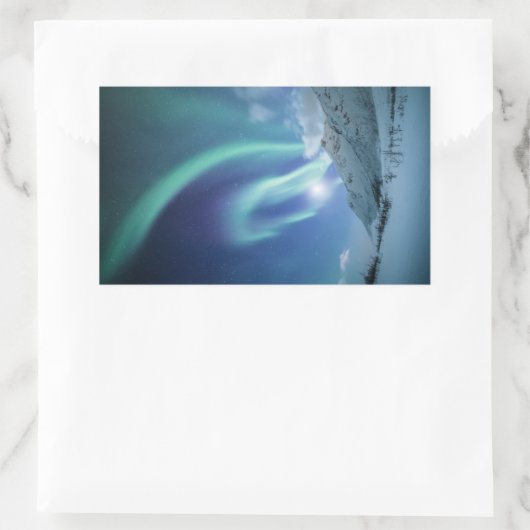 Nordlichter Norwegen Rechteckiger Aufkleber (Tasche)