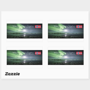 Nordlichter Norwegen Rechteckiger Aufkleber