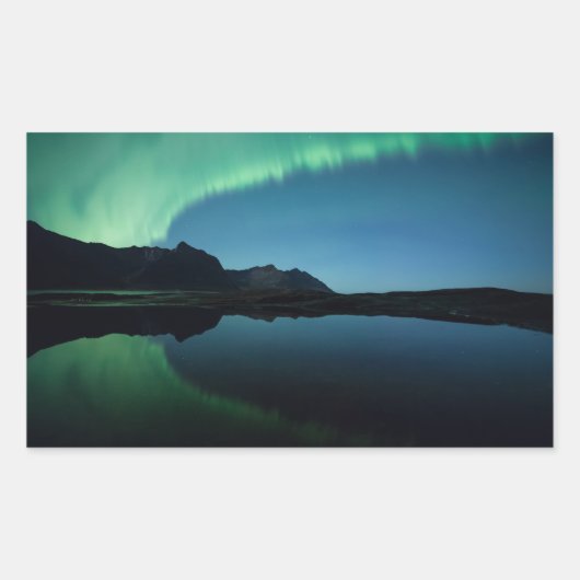 Nordlichter Norwegen Rechteckiger Aufkleber (Vorderseite)