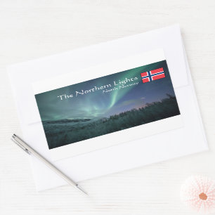 Nordlichter Norwegen Rechteckiger Aufkleber