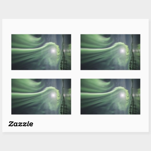 Nordlichter Norwegen Rechteckiger Aufkleber (Blatt)