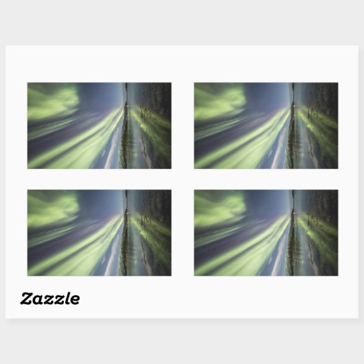 Nordlichter Norwegen Rechteckiger Aufkleber (Blatt)