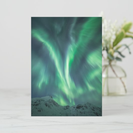 Nordlichter Norwegen Save The Date (Stehend Vorderseite)