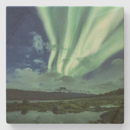 Nordlichter Norwegen Steinuntersetzer (Vorderseite)