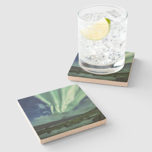 Nordlichter Norwegen Steinuntersetzer (Seitenansicht)