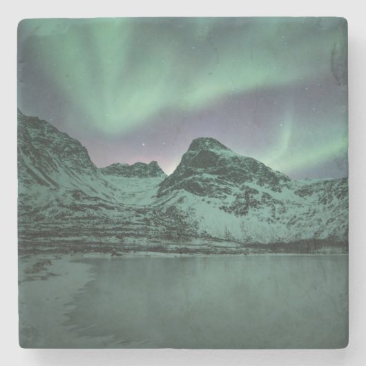 Nordlichter Norwegen Steinuntersetzer (Vorderseite)