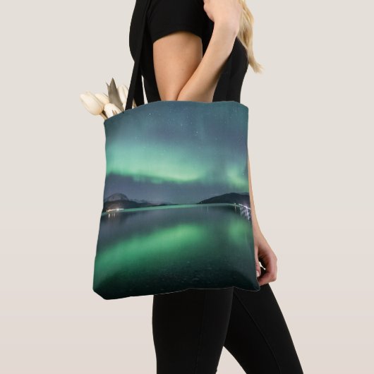 Nordlichter Norwegen Tasche (Von Nahem)
