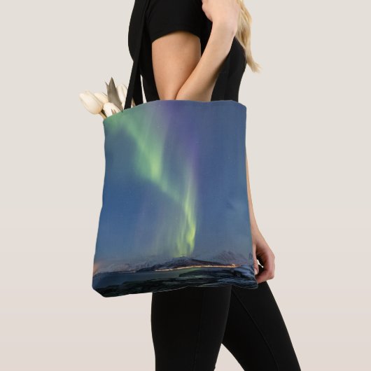 Nordlichter Norwegen Tasche (Von Nahem)