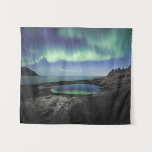 Nordlichter Norwegen Wandteppich