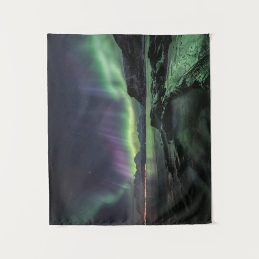 Nordlichter Norwegen Wandteppich (Vorderseite)