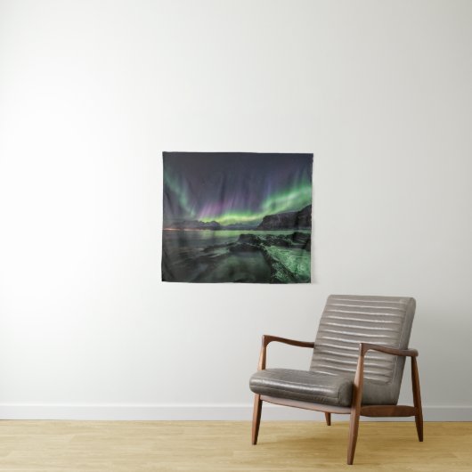 Nordlichter Norwegen Wandteppich (Beispiel (Horizontal))
