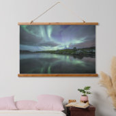 Nordlichter Norwegen Wandteppich Mit Holzrahmen (Schlafzimmer)