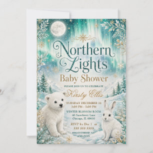 Nordlichter Polar-Baby-Party Einladung