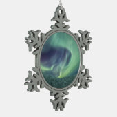 Nordlichter Schneeflocken Zinn-Ornament (Links)