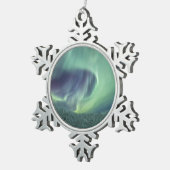 Nordlichter Schneeflocken Zinn-Ornament (Rechts)