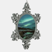 Nordlichter Schneeflocken Zinn-Ornament (Links)