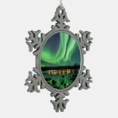 Nordlichter Schneeflocken Zinn-Ornament (Links)