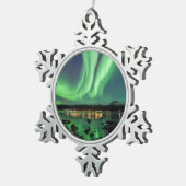 Nordlichter Schneeflocken Zinn-Ornament (Rechts)