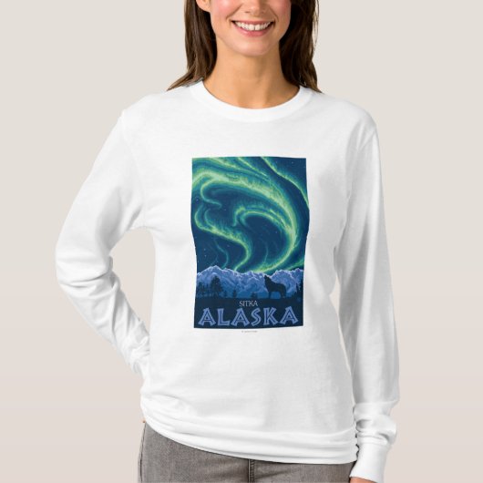 Nordlichter - Sitka, Alaska T-Shirt (Vorderseite)
