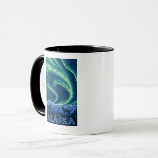 Nordlichter - Sitka, Alaska Tasse (Vorderseite Links)