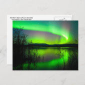 Nordlichter spiegeln sich am See wider Postkarte (Vorne/Hinten)