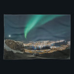 Nordlichter Tromso Geschirrtuch<br><div class="desc">Reisen Foto des arktischen Nachthimmels über Tromso gefüllt mit Northern Lights (Aurora borealis). Foto © Sebastian Wurm.</div>