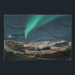 Nordlichter Tromso Geschirrtuch<br><div class="desc">Reisen Foto des arktischen Nachthimmels über Tromso gefüllt mit Northern Lights (Aurora borealis). Foto © Sebastian Wurm.</div>